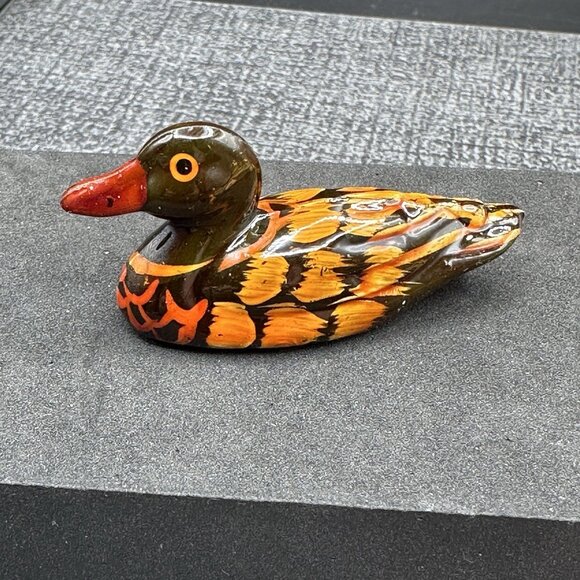 Vintage Chinese Chopsticks Set 5 Pairs w/ Duck Holders Wood & Metal Gift Box - Picture 9 of 9